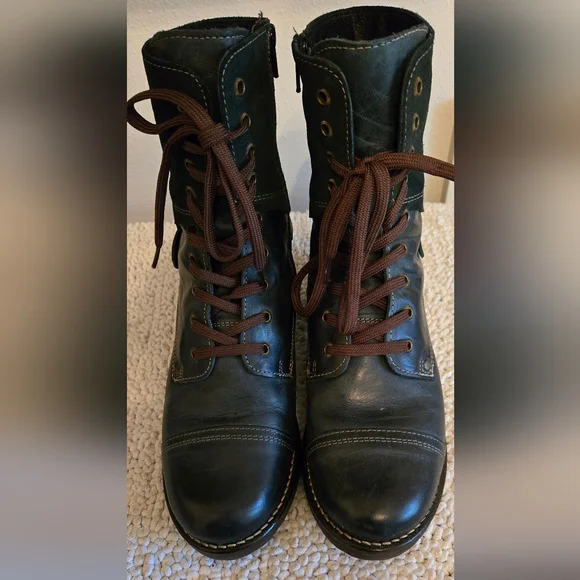 Taos Footwear Women's Crave Teal Leather Boots EU 42 - Picture 2 of 9